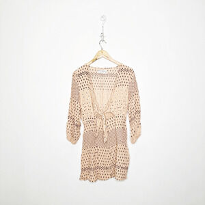 Faithfull the Brand x Anthropologie Trinidad Tunic Tie Front Dress pink womens M